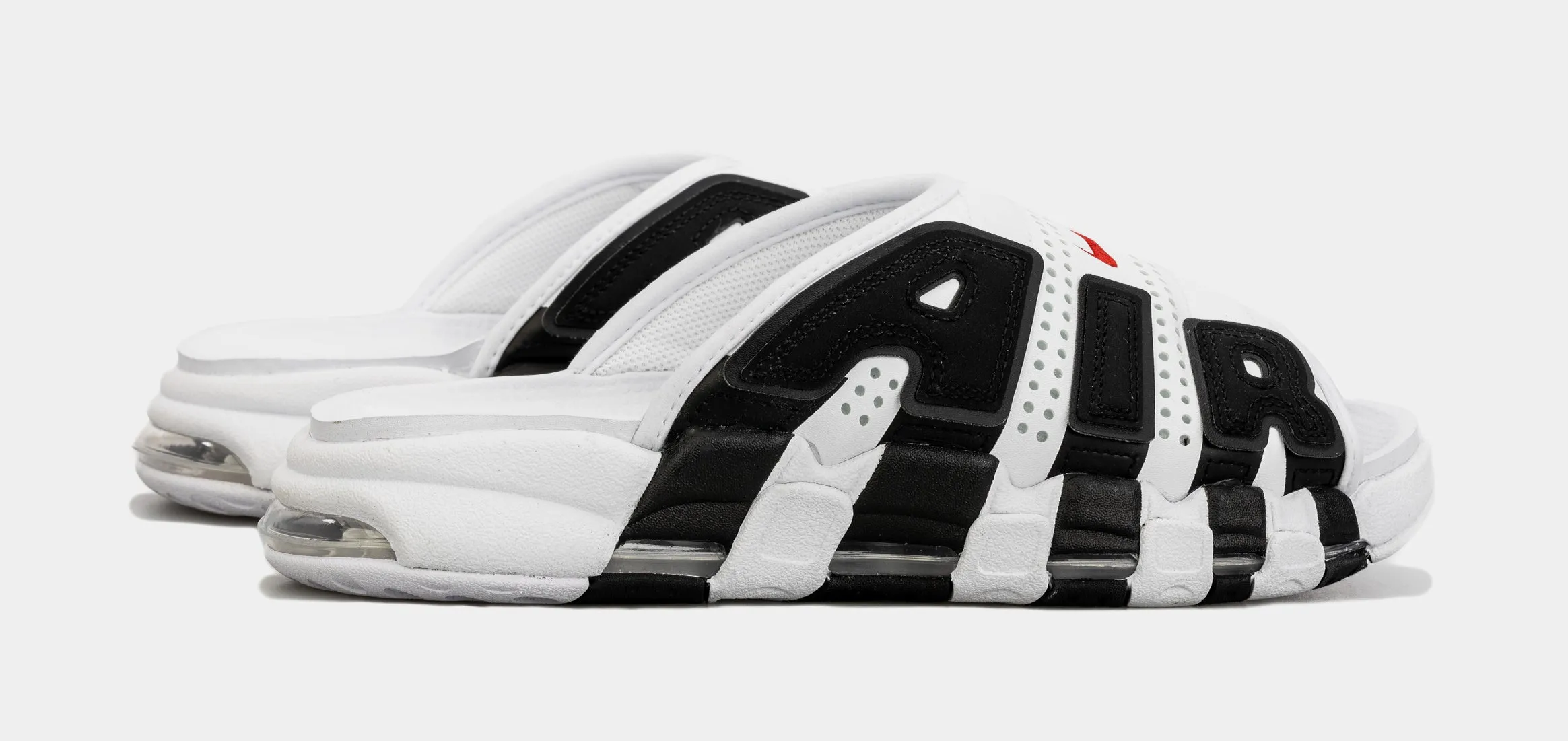 Air More Uptempo Slide Mens Sandals (White/Black)