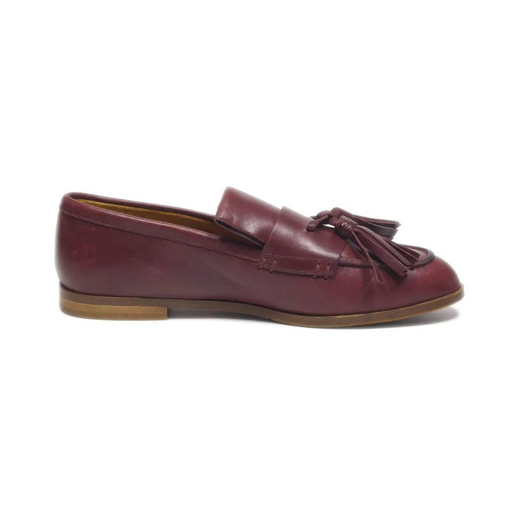 & Other Stories Loafers Leather Maroon Colour For Women