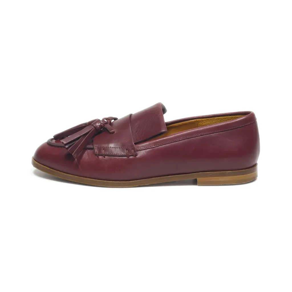 & Other Stories Loafers Leather Maroon Colour For Women