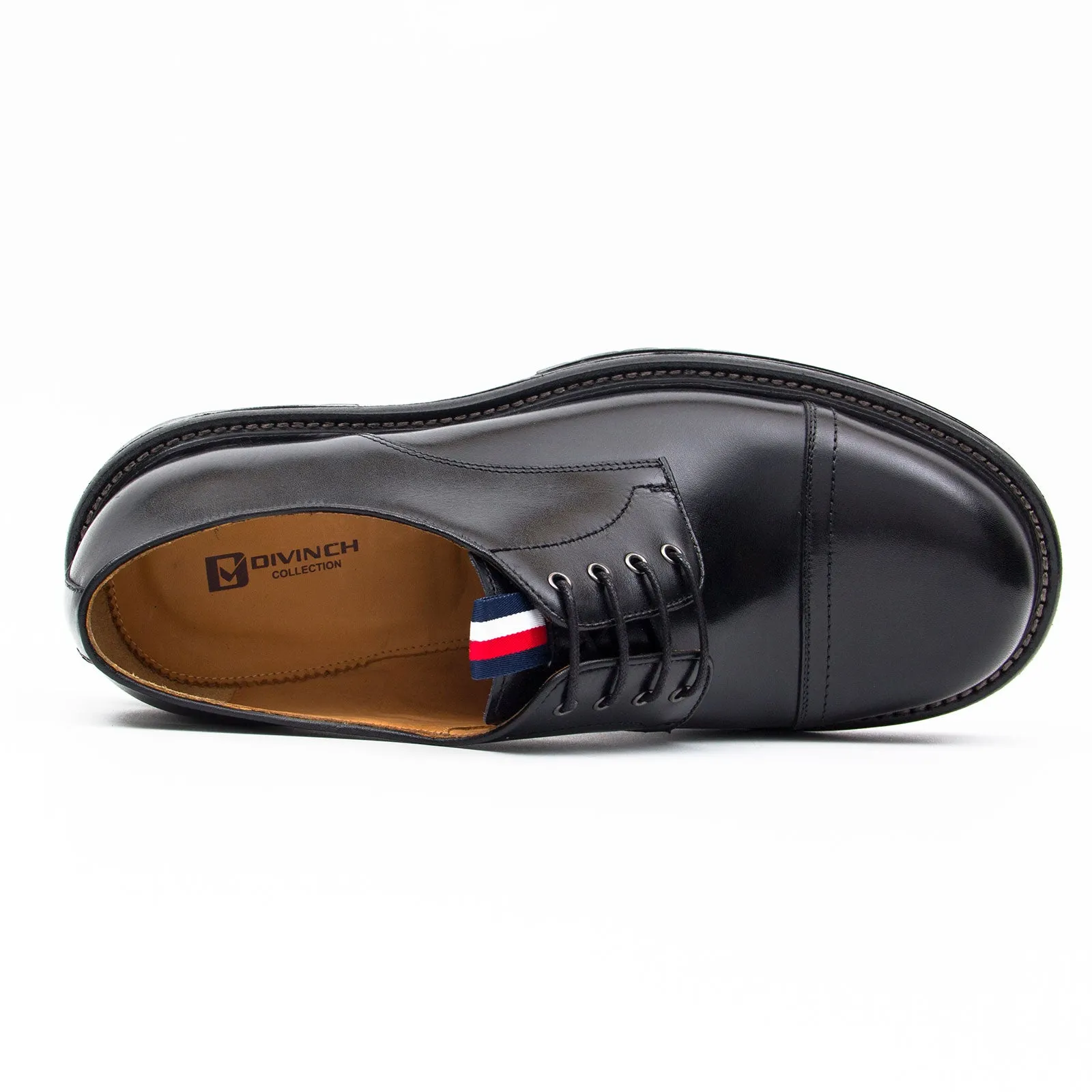 Big Cap Toe Derby shoes Black