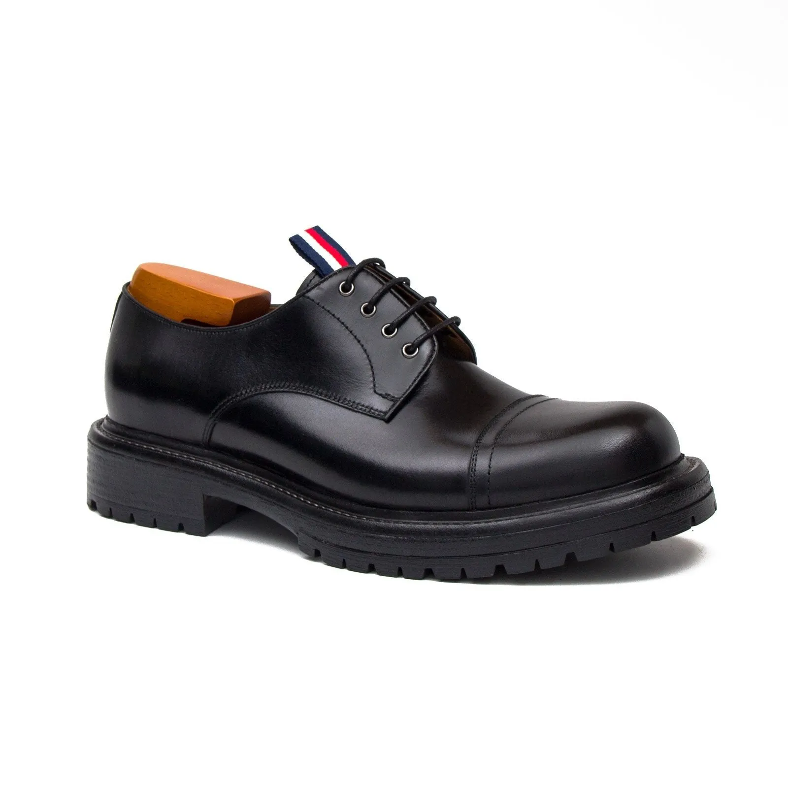 Big Cap Toe Derby shoes Black