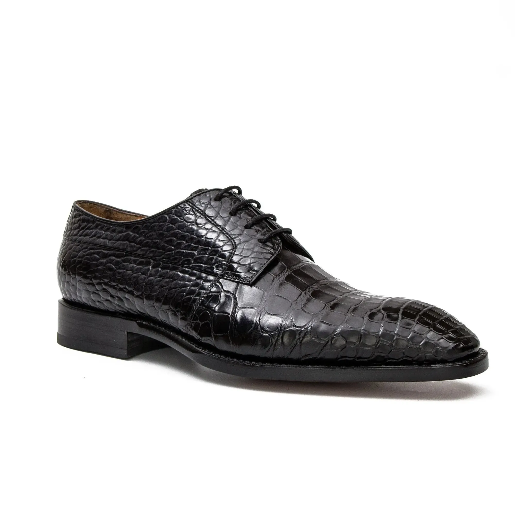 Black Crocodile Derby Shoes