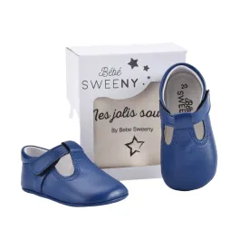 Boys Indigo Leather Pre-walker Shoes