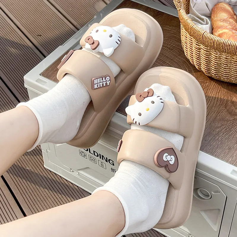 Cartoon Double Strap Chunky Sandals