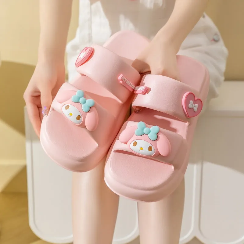 Cartoon Double Strap Chunky Sandals