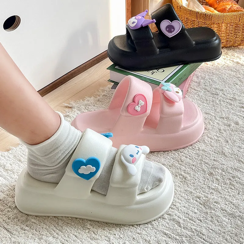 Cartoon Double Strap Chunky Sandals