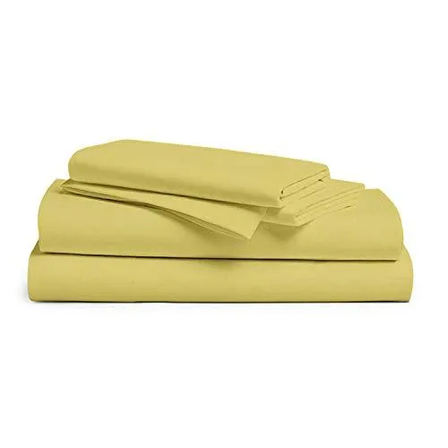 Cloth Fusion Breeza Solid 144 TC Cotton Single Bedsheet with 1 Pillow Cover- (Lime Green, 60x88 Inches)