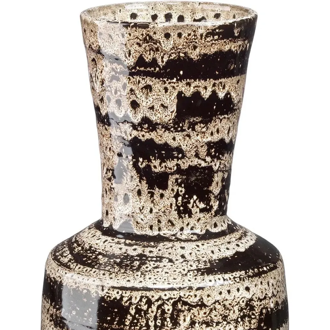 Coastal Style Beige Ceramic Jones Vase