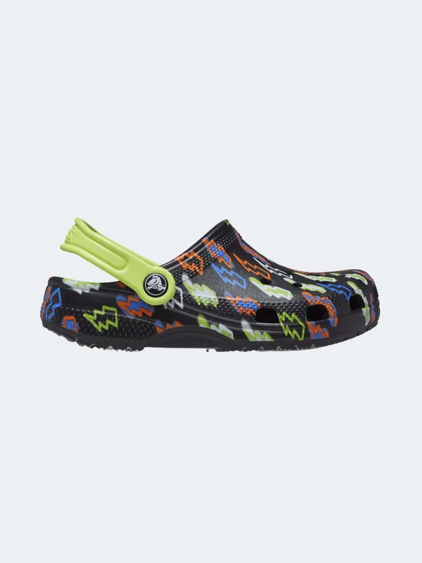 Crocs Classic Lightning Bolt Ps-Boys Lifestyle Slippers  Black/Multicolor