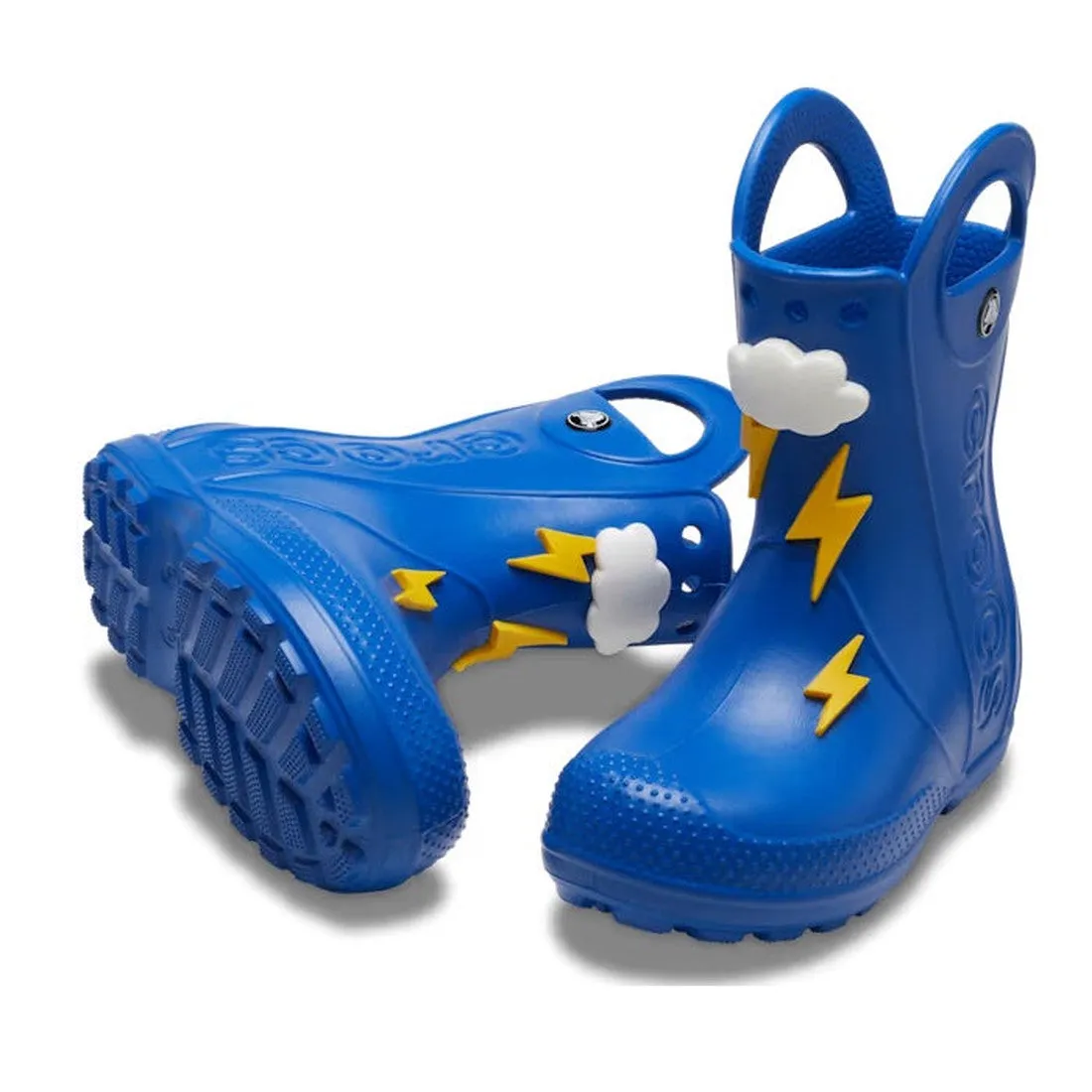 Crocs Kids - Handle It Rainbow Rain Boot Lightning Bolt Blue - Gumboots