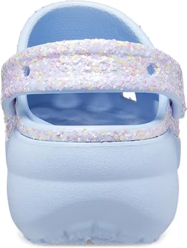 crocs Womens Classic Platform Glitter Clog Blue Calcite/Multi Clog - 6 UK (W8) (207241-4NT)