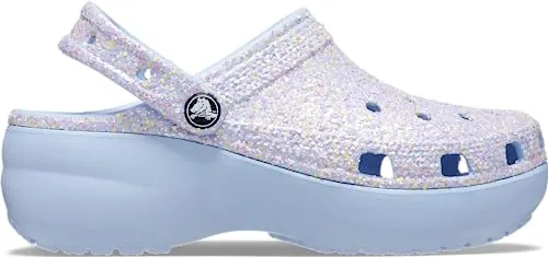 crocs Womens Classic Platform Glitter Clog Blue Calcite/Multi Clog - 6 UK (W8) (207241-4NT)