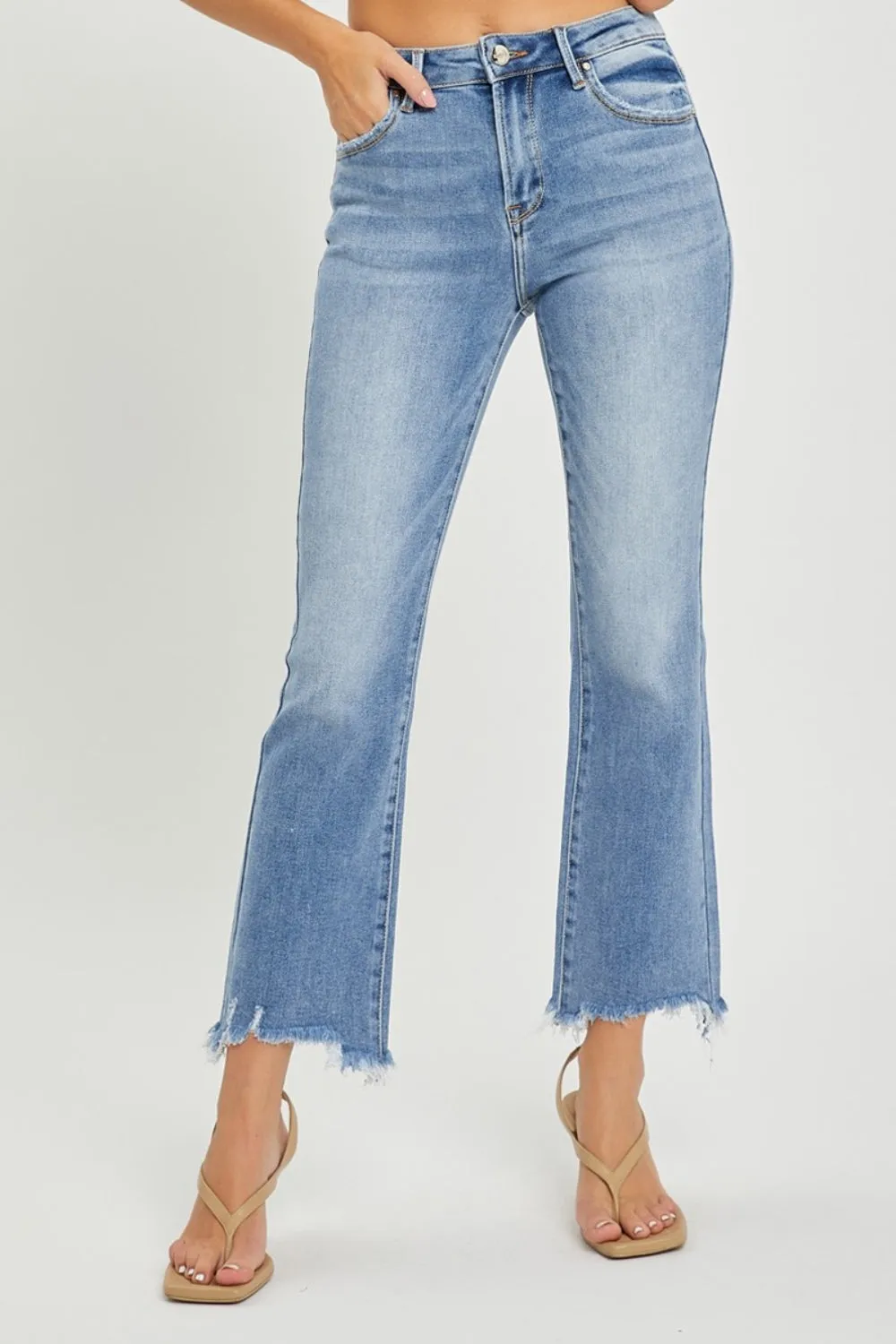 Cropped Straight Jeans by RISEN