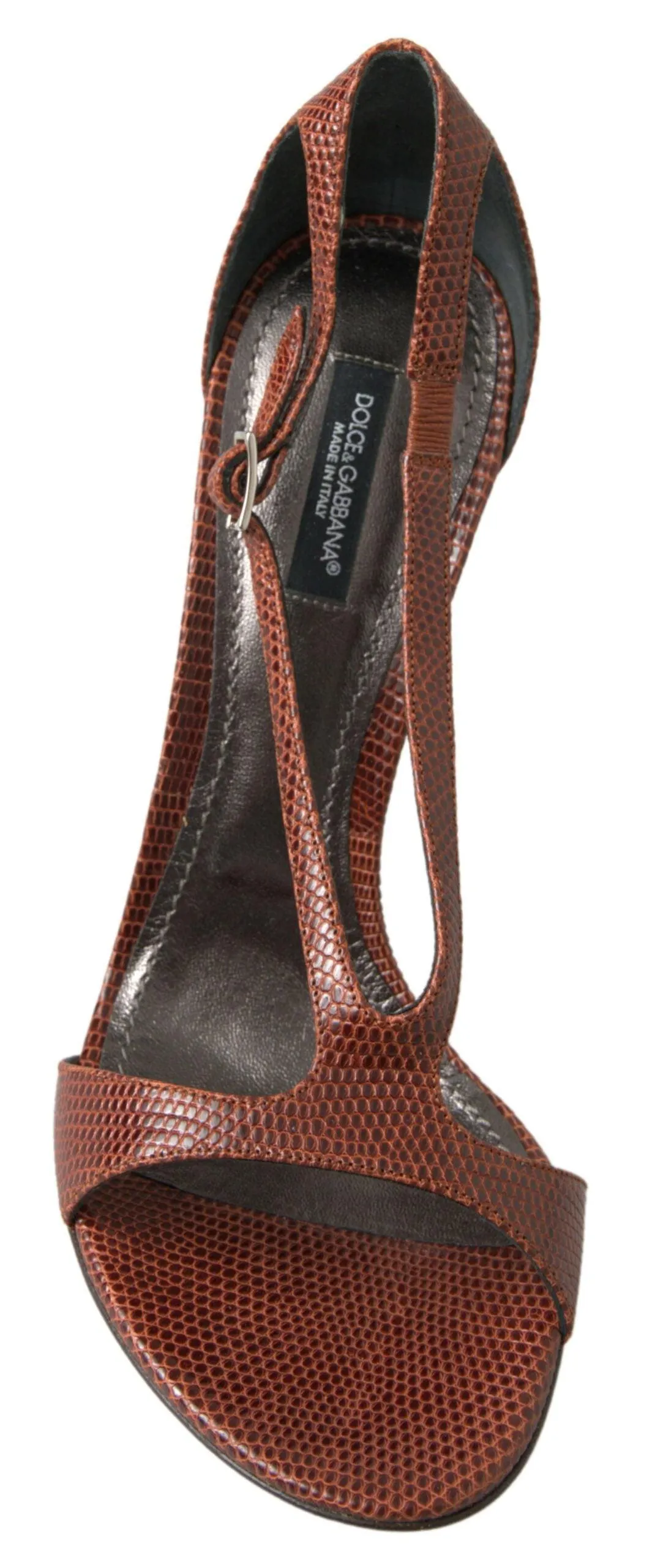 Dolce & Gabbana Brown Leather High Heels Sandals Shoes