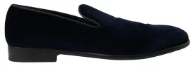 Dolce & Gabbana Elegant Blue Velvet Loafers for Men