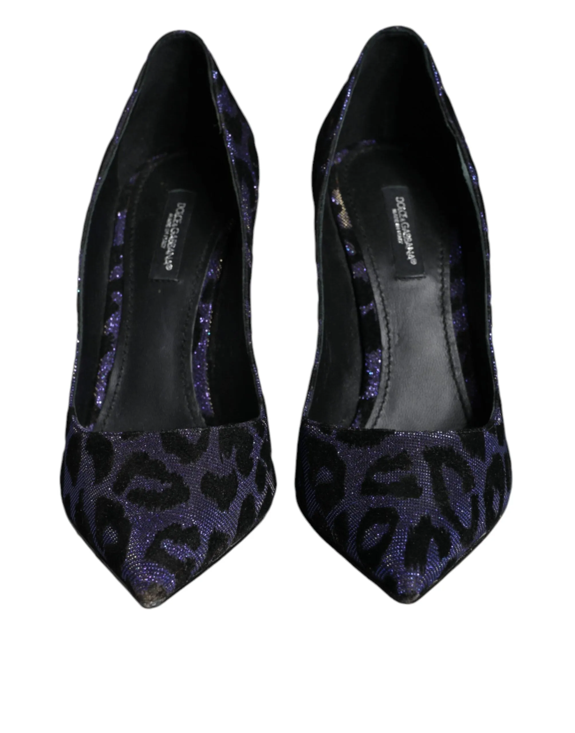 Dolce & Gabbana Flocked Leopard-print Lamé Pumps