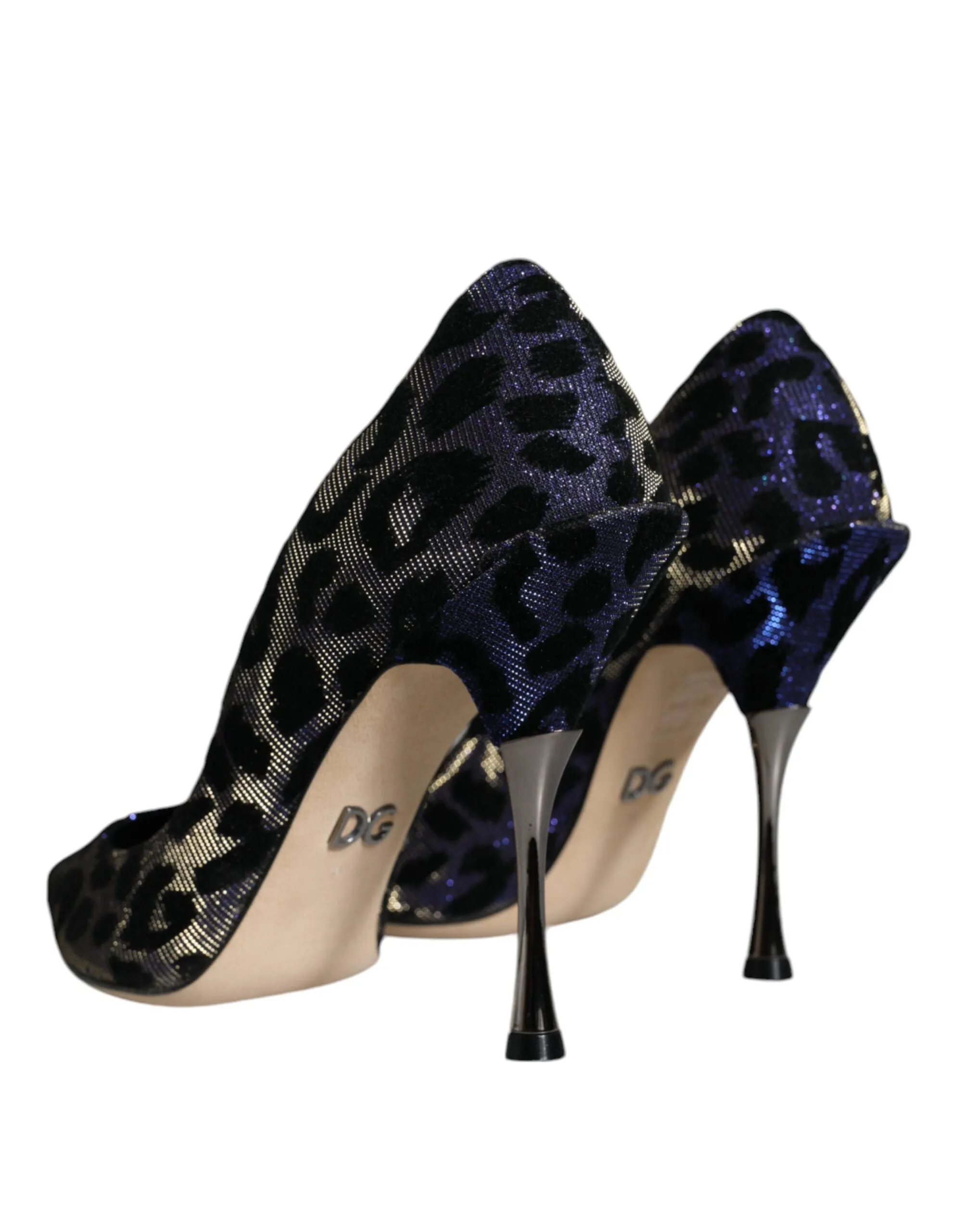 Dolce & Gabbana Flocked Leopard-print Lamé Pumps