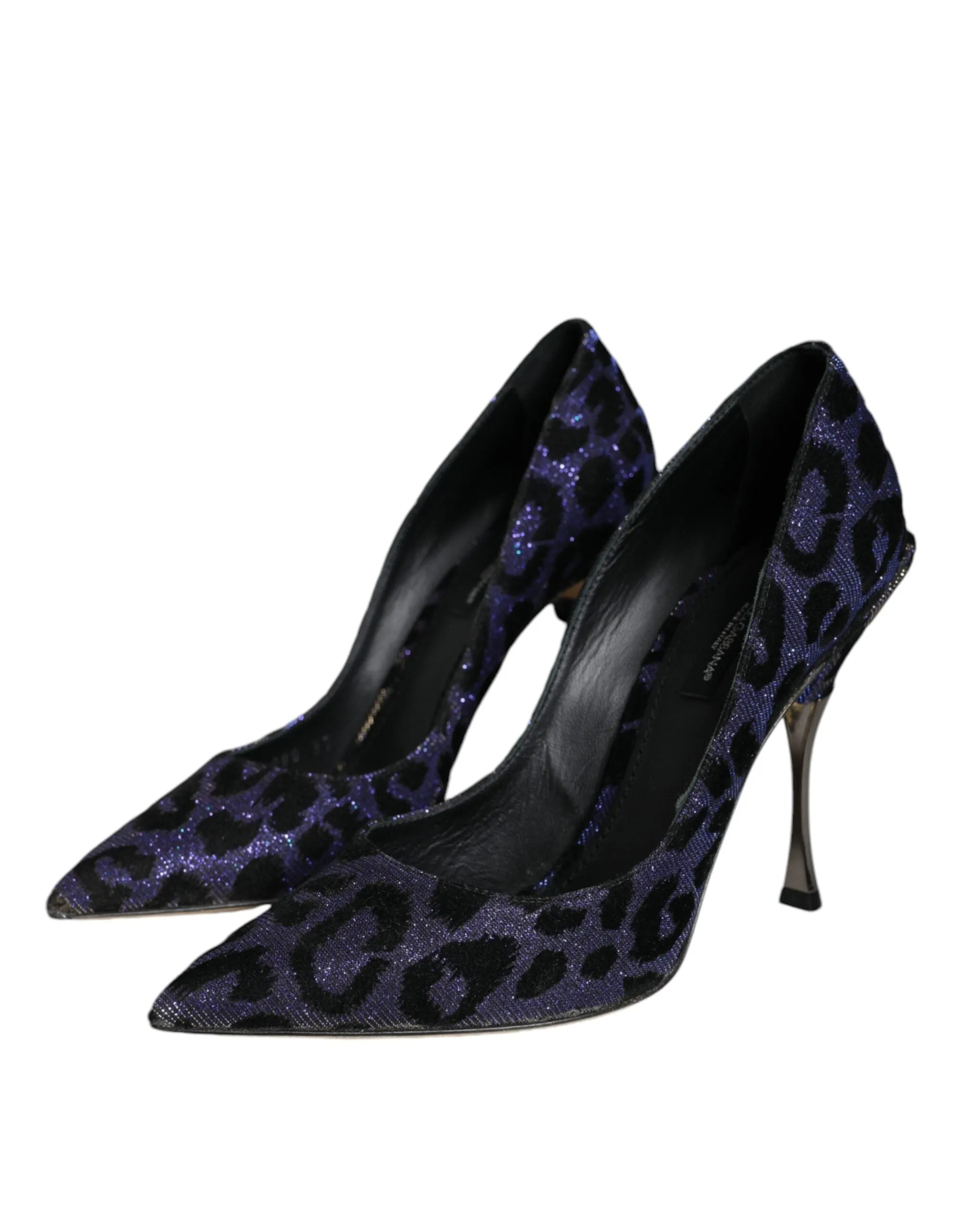 Dolce & Gabbana Flocked Leopard-print Lamé Pumps