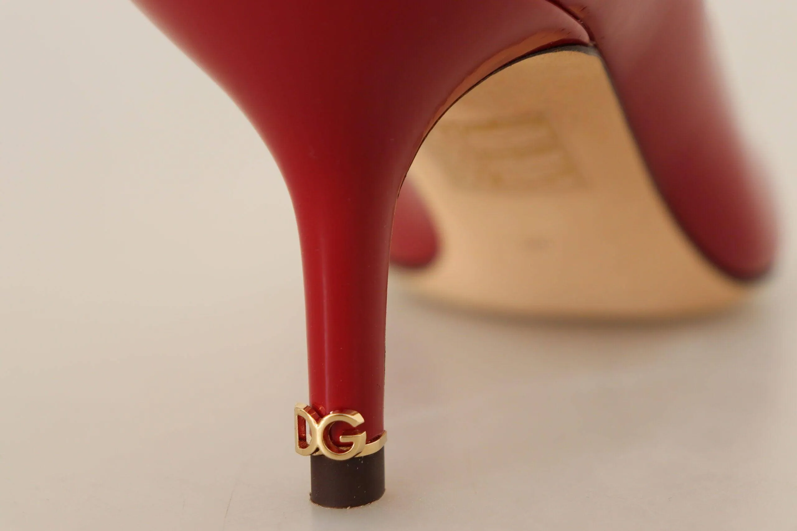 Dolce & Gabbana Red Patent Leather Kitten Heels Pumps Shoes