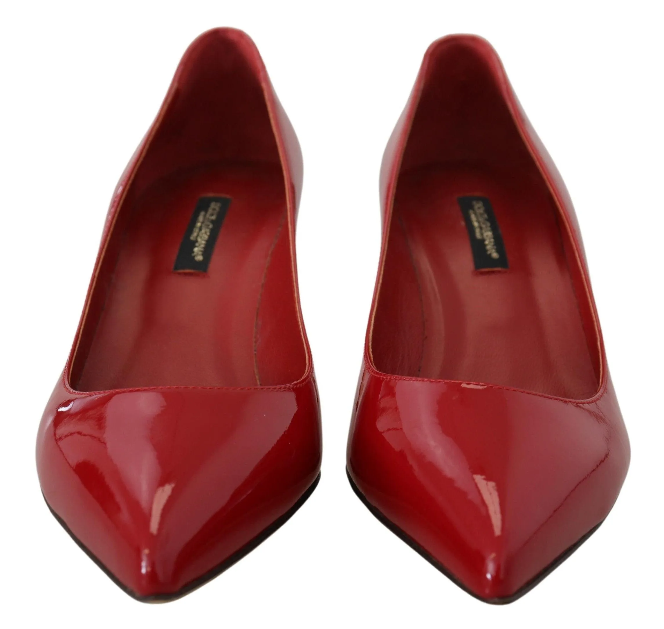 Dolce & Gabbana Red Patent Leather Kitten Heels Pumps Shoes