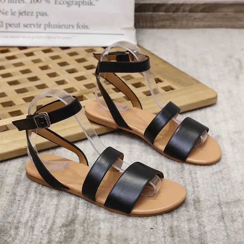 Double Strap Adjustable Buckle Sandal