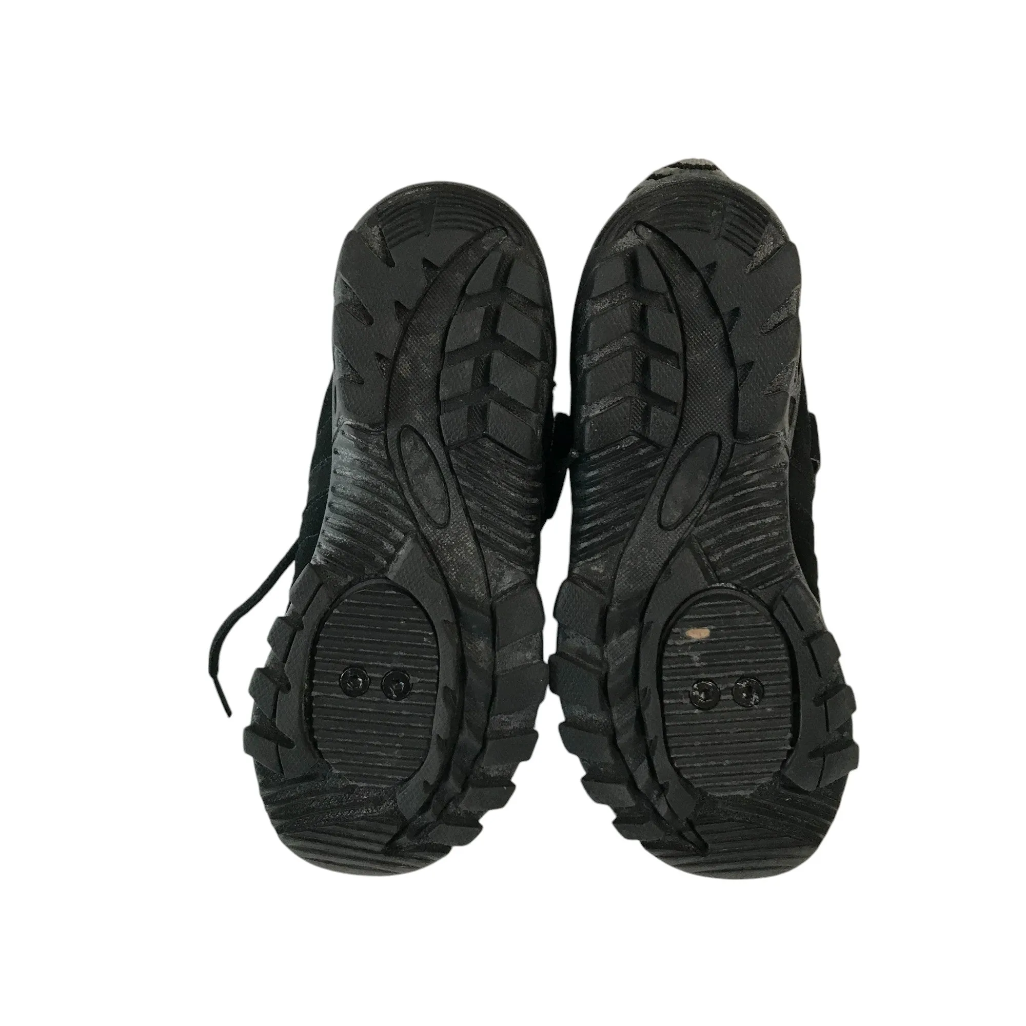 Endura walking shoes shoe size UK 4 black leather and fabric material with laces and straps