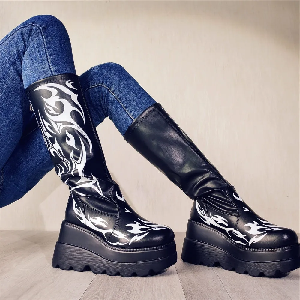 Flame High Heels Boots