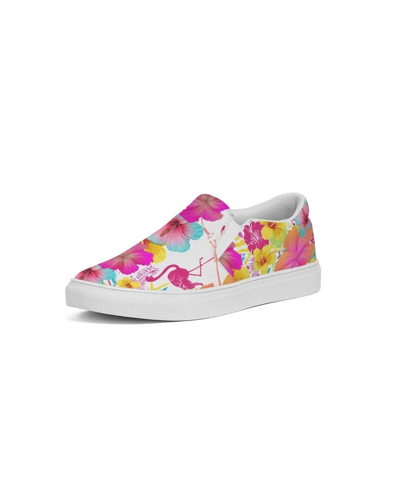 FLAMINGOS HIBISCUS FLORAL CANVAS SHOES