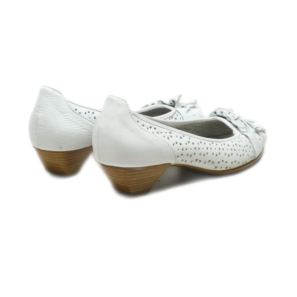 Gabor Mid-Heel Shoes Leather White Colour For Women