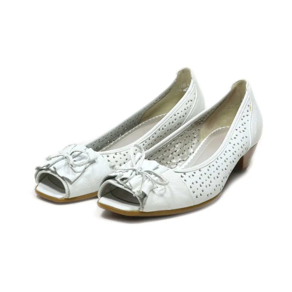 Gabor Mid-Heel Shoes Leather White Colour For Women