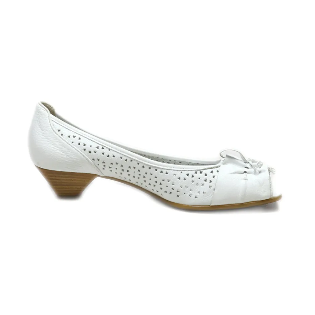 Gabor Mid-Heel Shoes Leather White Colour For Women