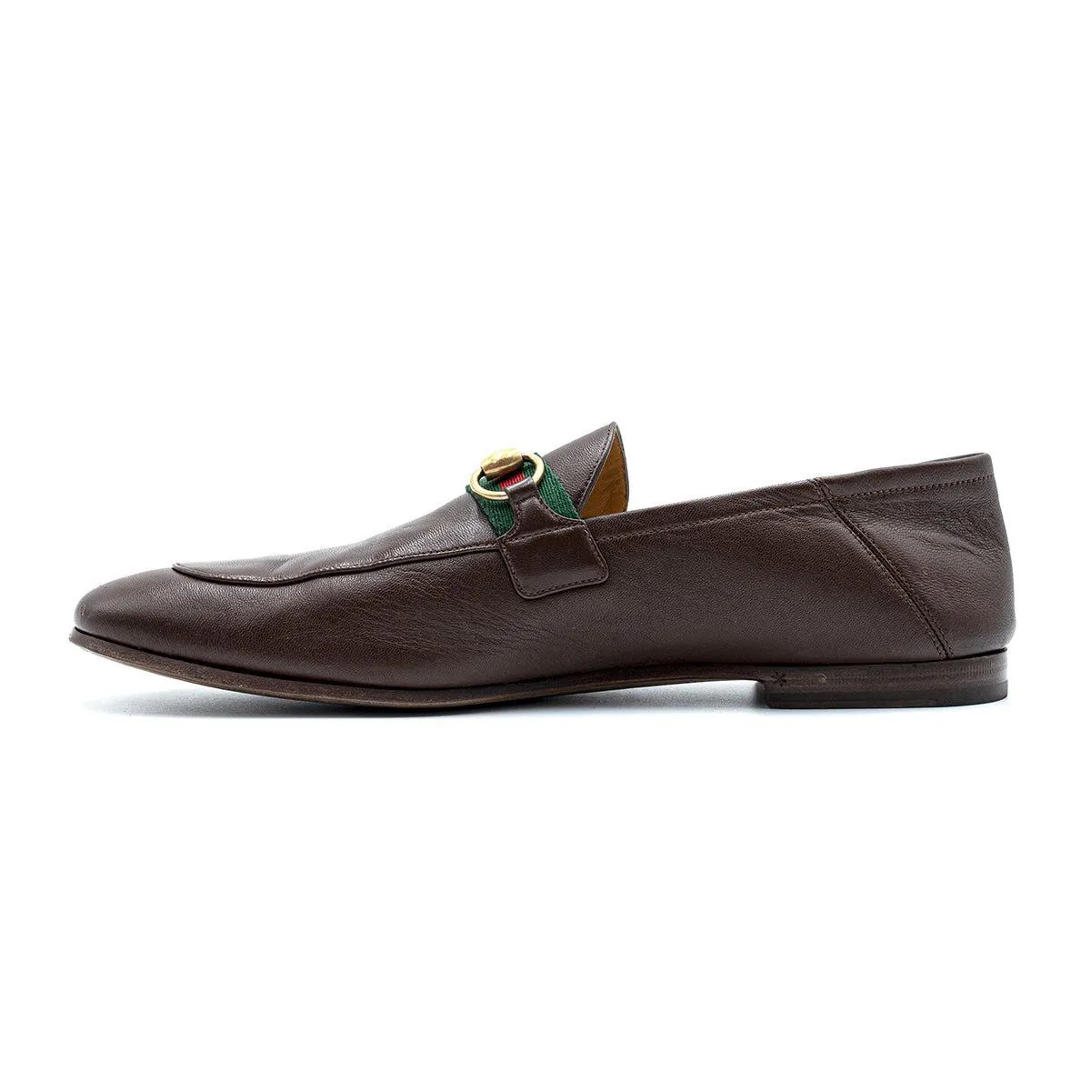 Gucci Horsebit On Formal Slip Ons Leather Brown Colour For Men