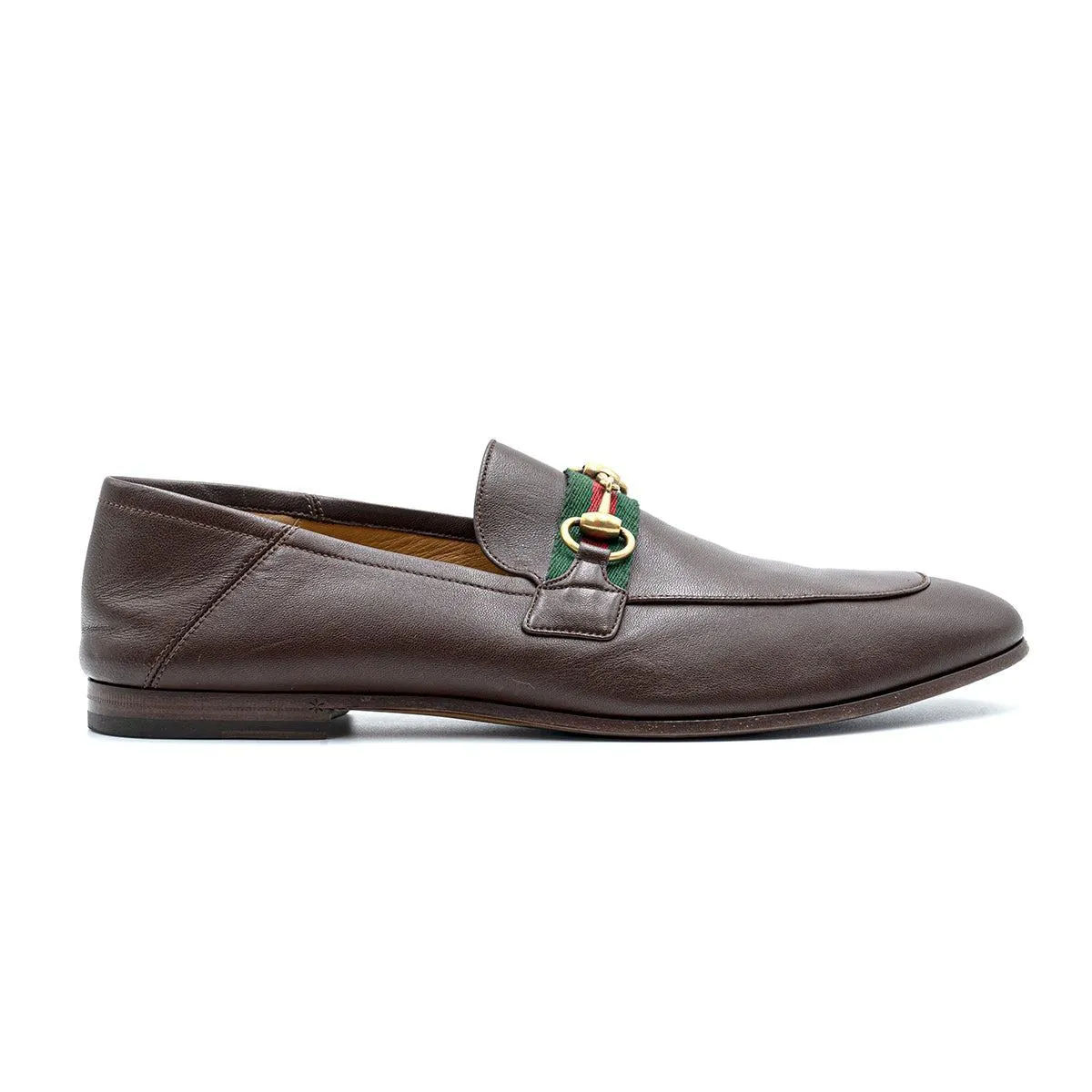 Gucci Horsebit On Formal Slip Ons Leather Brown Colour For Men