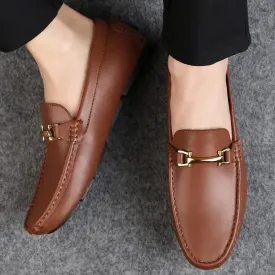 Hnzxzm Man Shoes Classic Fashion Italian Style Genuine Leather Men Loafers Slip-On Mens Leather Loafers Good Quality Men Luxury Shoes