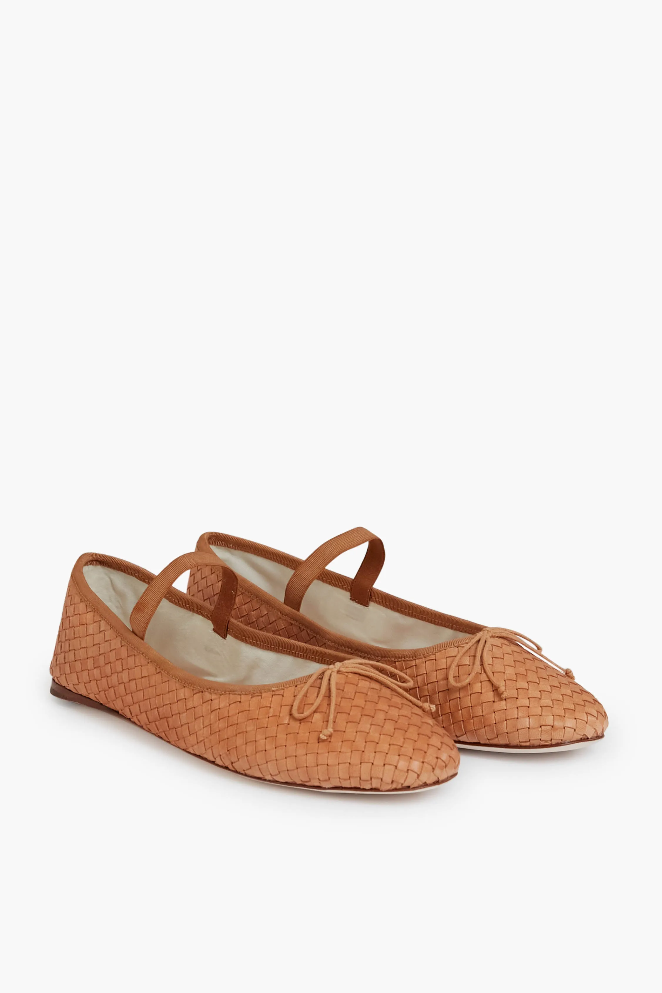 Honey Woven Leather Leonie Ballet Flat