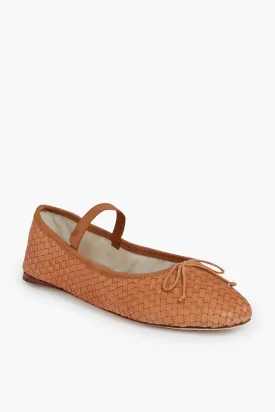 Honey Woven Leather Leonie Ballet Flat