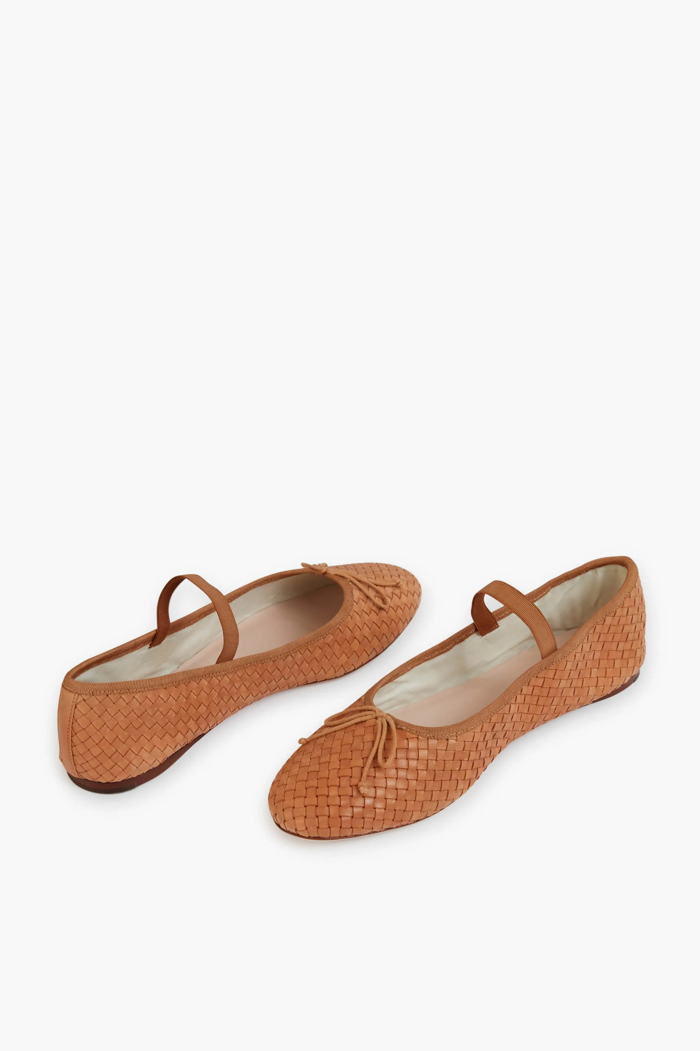 Honey Woven Leather Leonie Ballet Flat