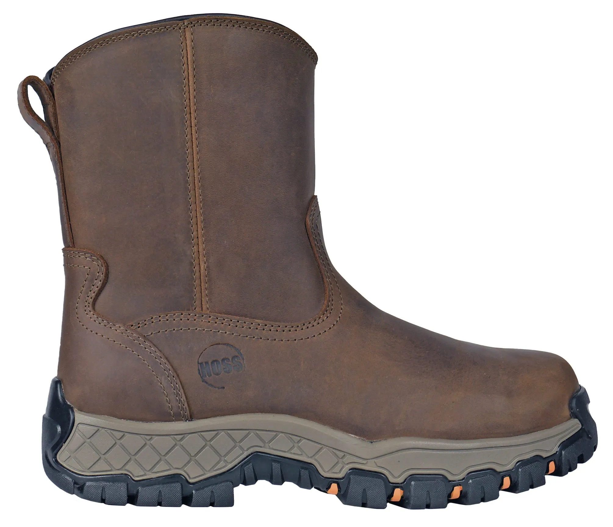 Hoss Boot 84012 Men's Recon 8" Composite Safety Toe Waterproof Side Zipper Wellington Work Boot