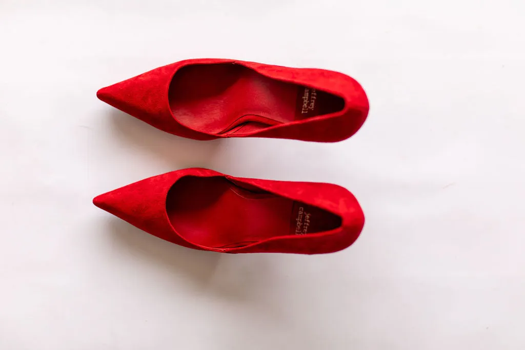 Jeffrey Campbell Convince Dress Pump Heels in Red Suede