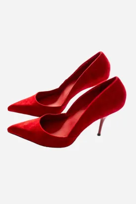 Jeffrey Campbell Convince Dress Pump Heels in Red Suede