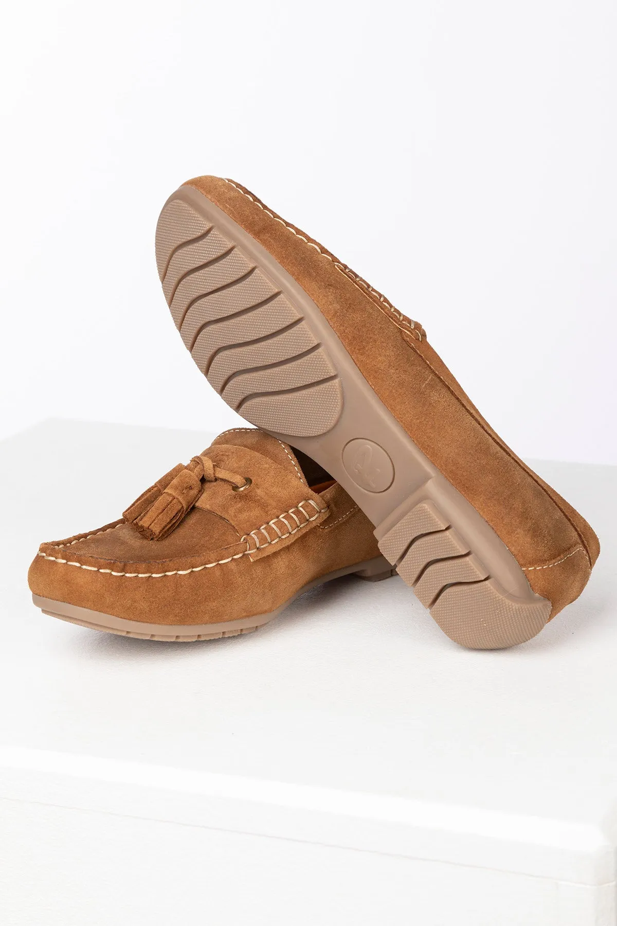 Ladies Suede Tassel Driving Loafers - Wrelton