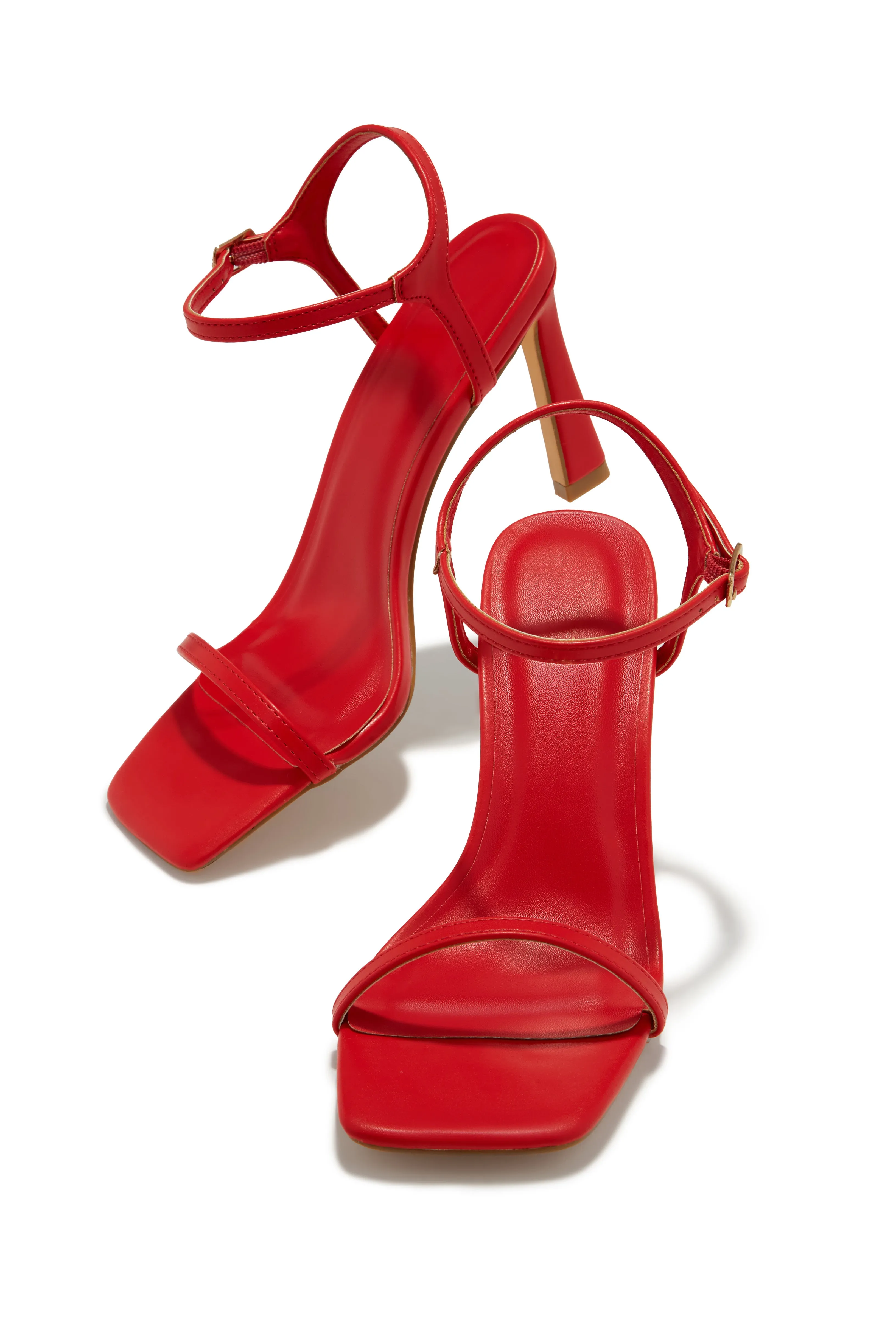 Lorie Single Sole Mid Heels - Red