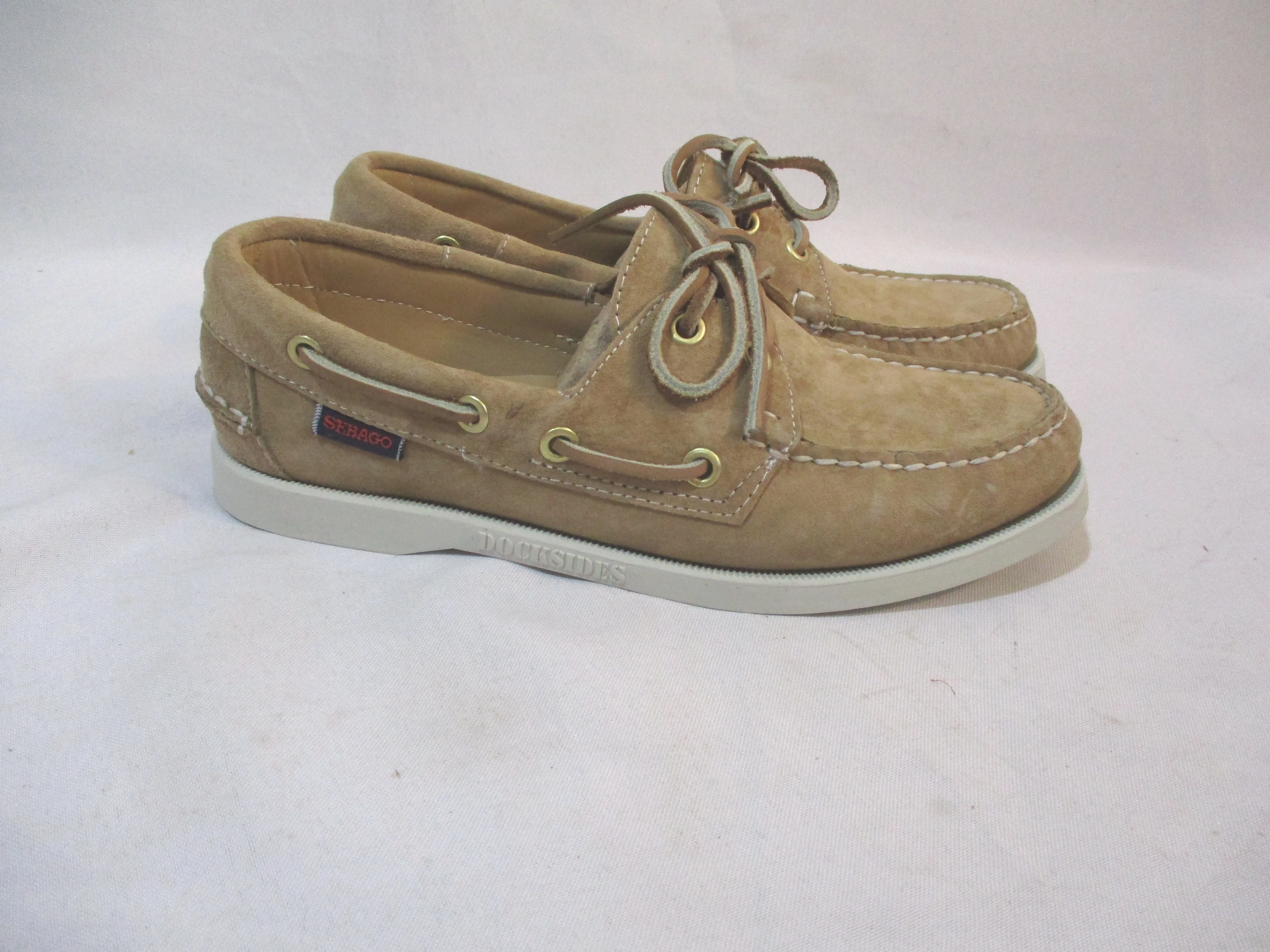 NEW SEBAGO DOCKSIDERS Mocs Boat Shoe Preppy SAND SUEDE 6