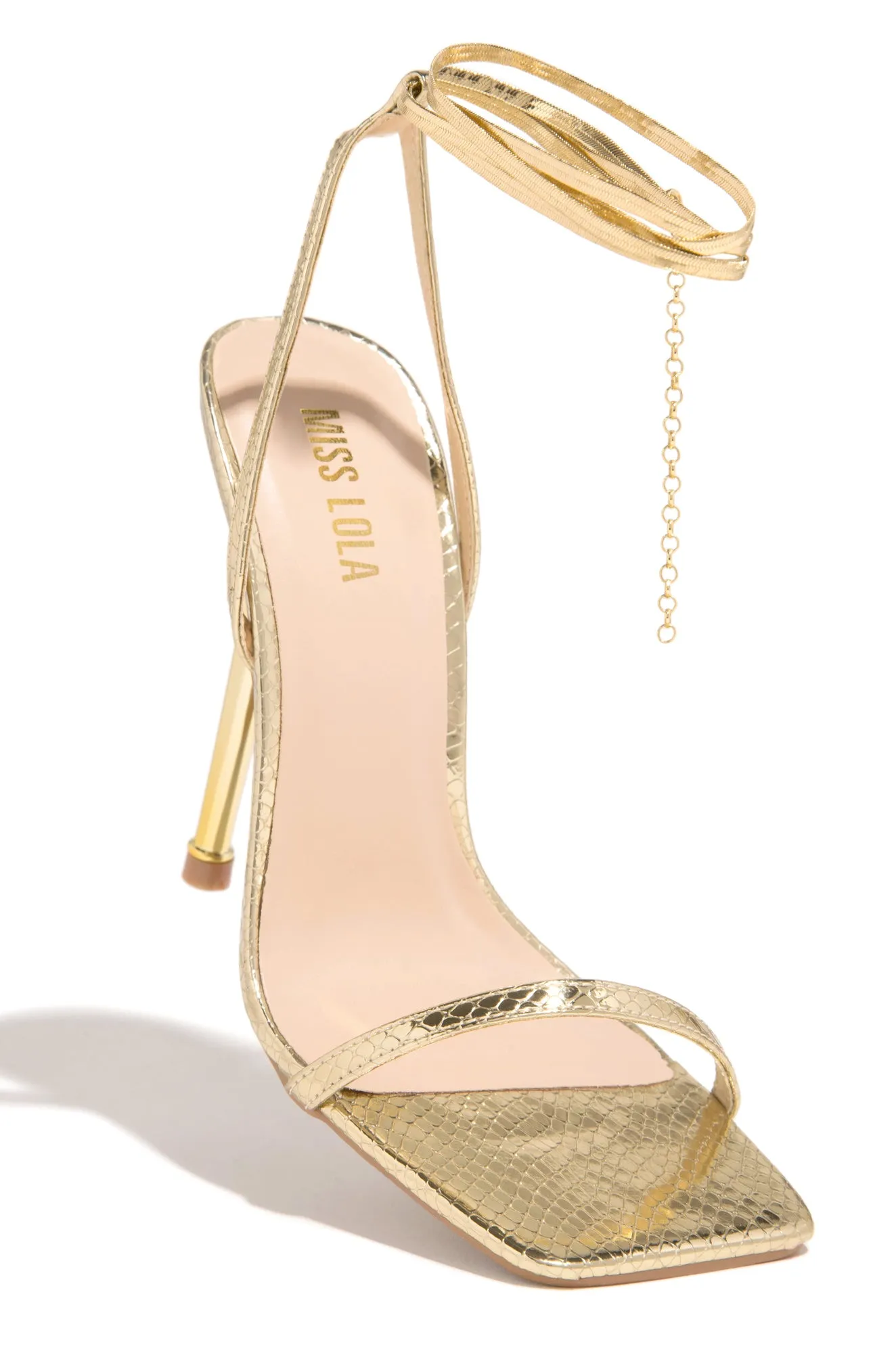 Perfect Affair Single Sole High Heels - Gold