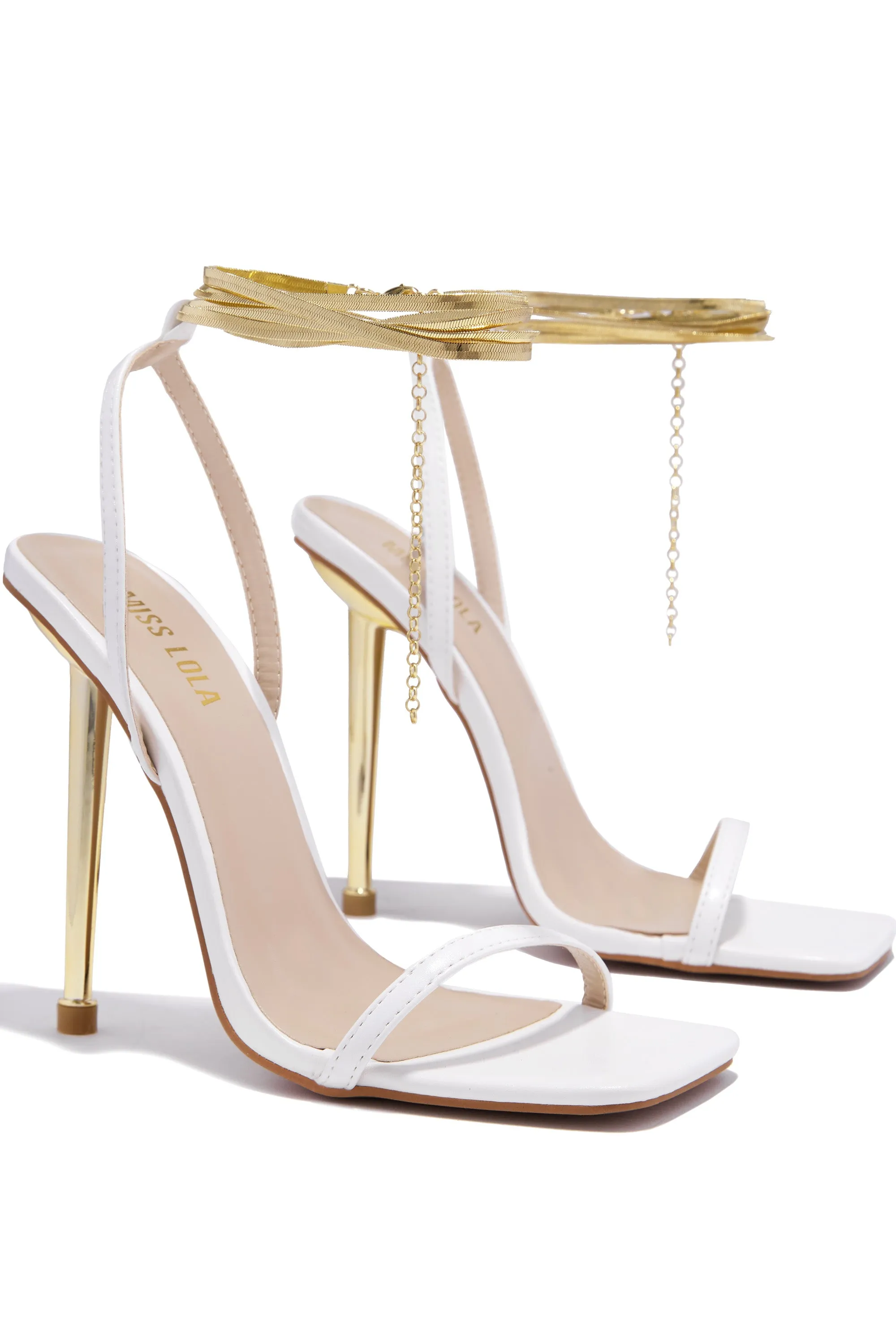 Perfect Affair Single Sole High Heels - Gold