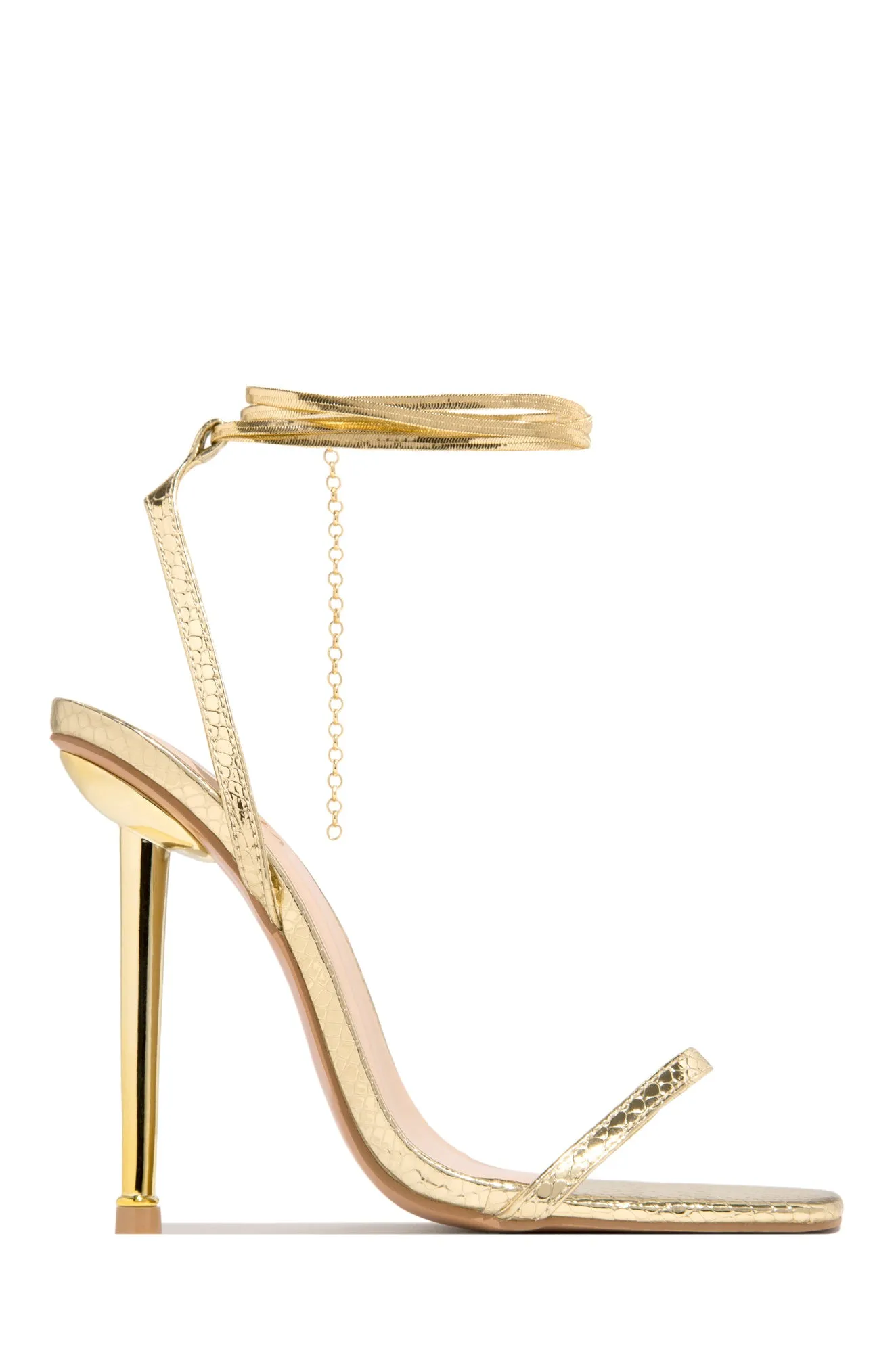 Perfect Affair Single Sole High Heels - Gold