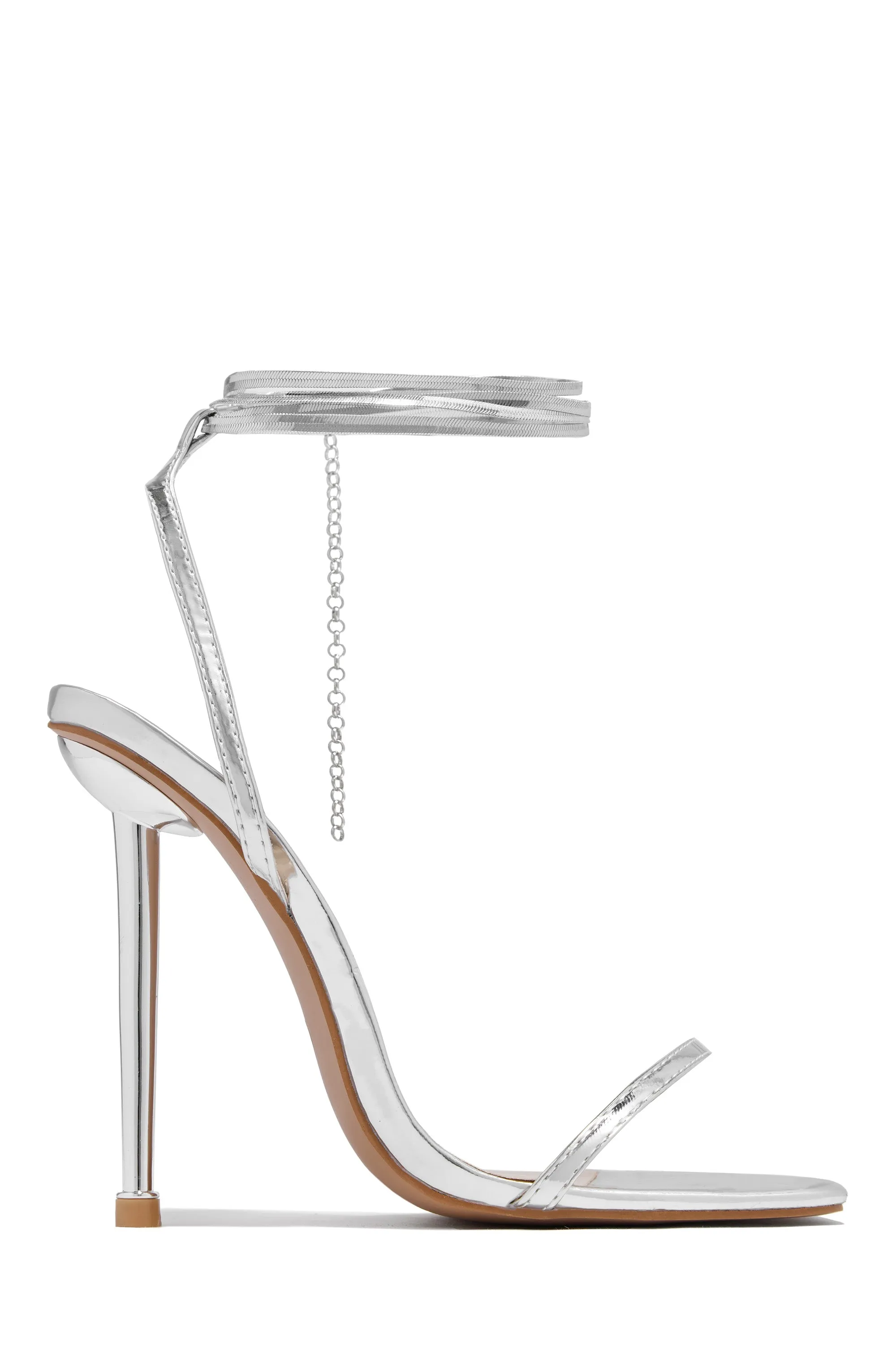 Perfect Affair Single Sole High Heels - Silver