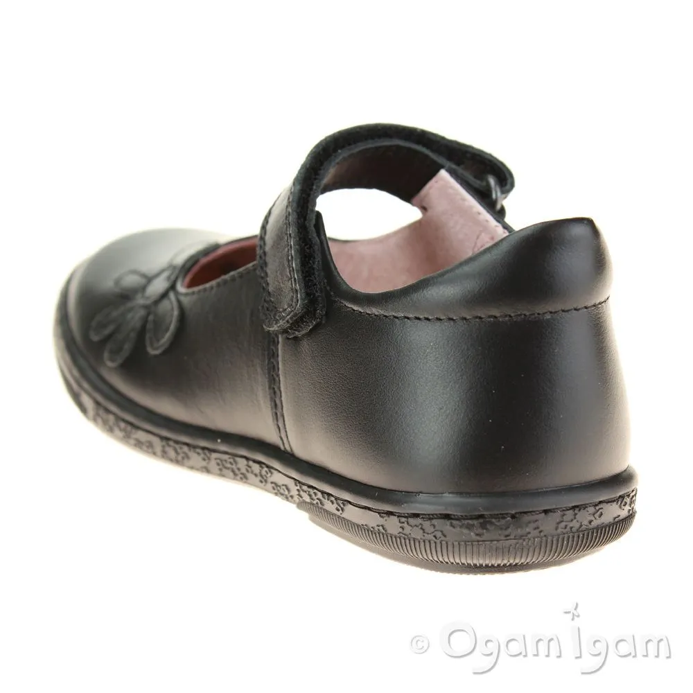 Petasil Donna Girls Black School Shoe