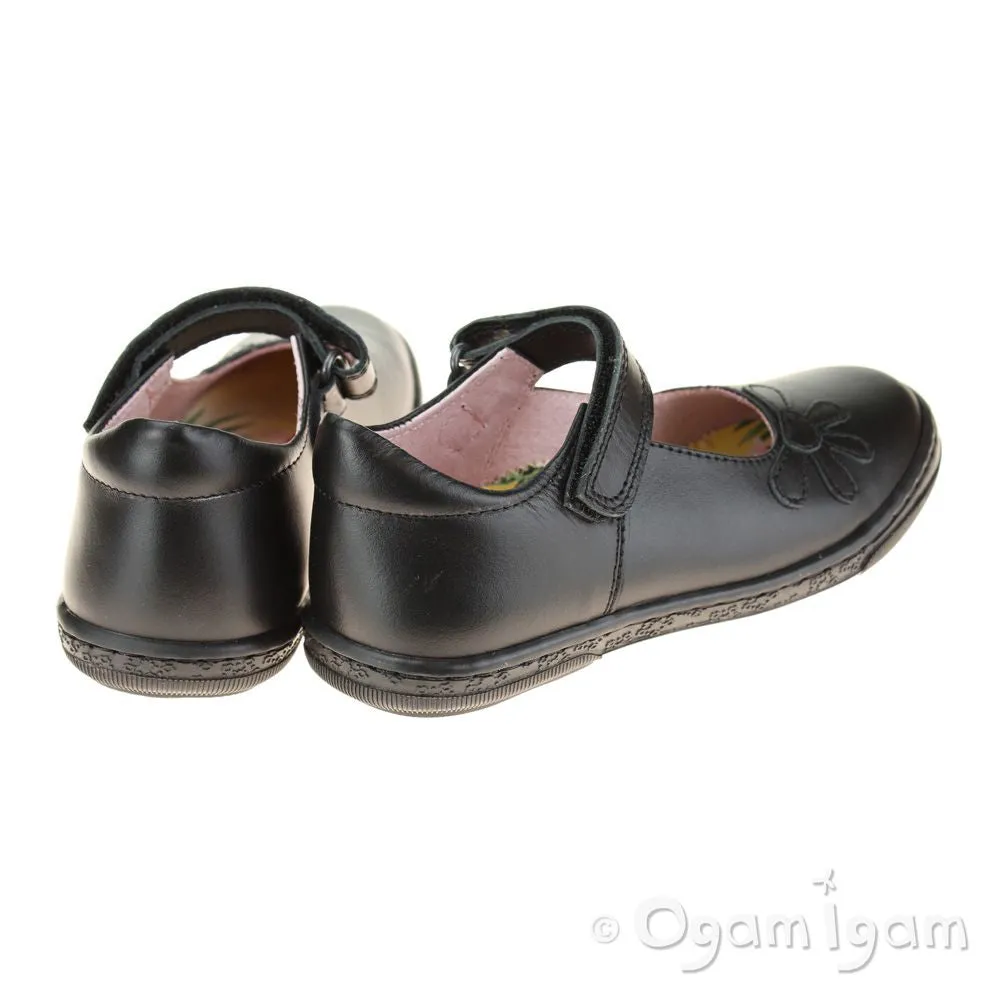 Petasil Donna Girls Black School Shoe