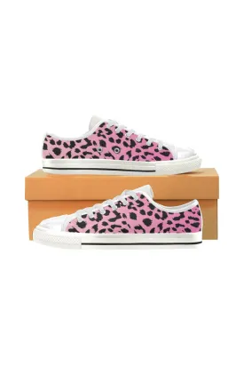 Pink & White Leopard Women's Classic Canvas Shoes